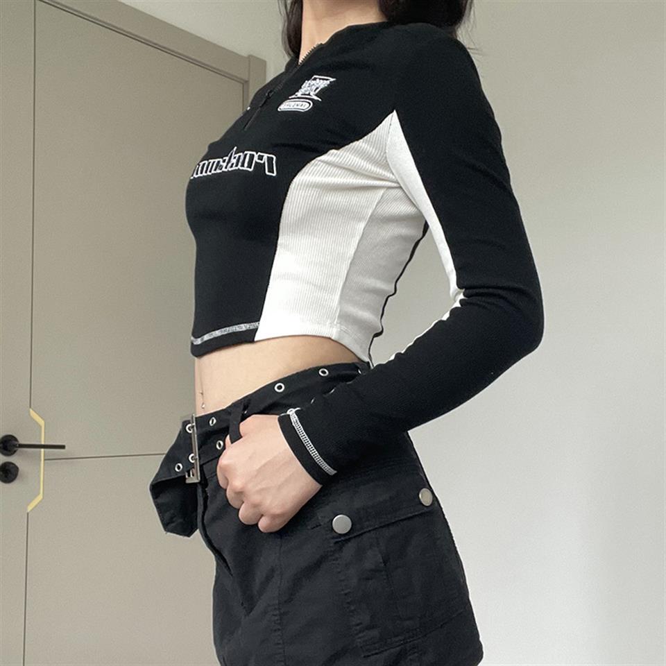 ESC BUTİK Touz Vintage Street Wear Rockmore Uzun Kollu Crop