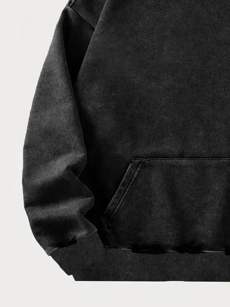 ESC BUTİK Yıkamalı 07 Retro Baskılı Vintage Kapüşonlu Sweatshirt