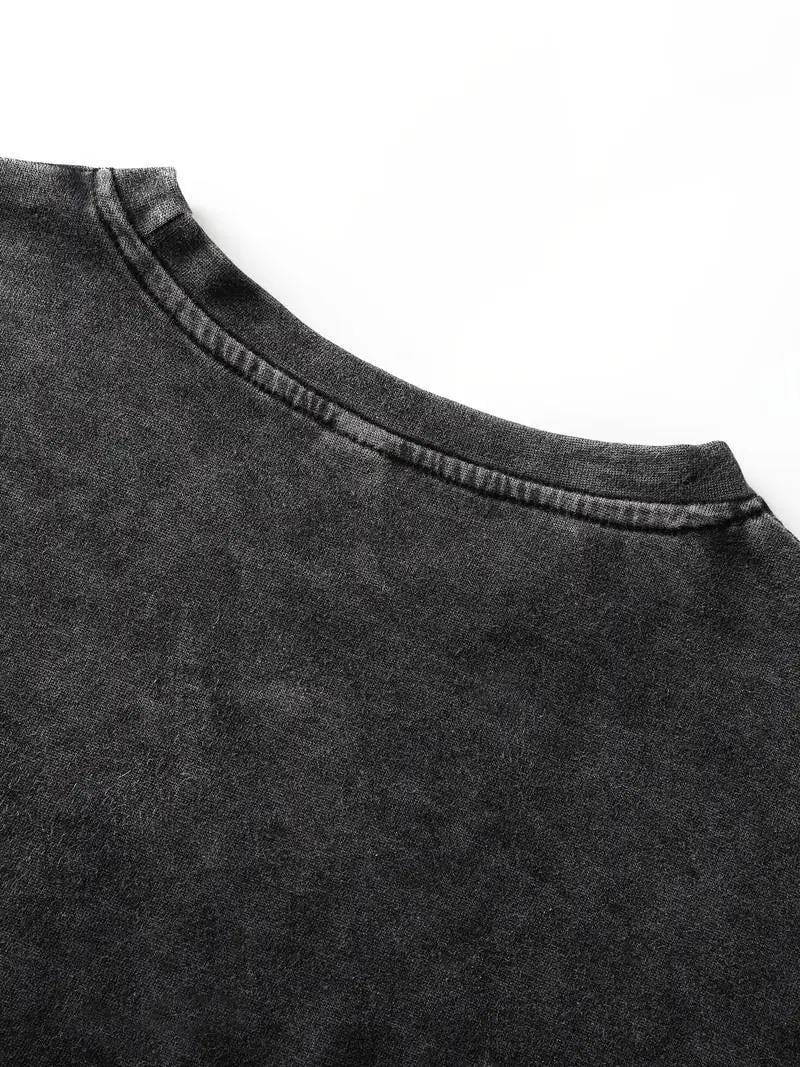 ESC BUTİK Yıkamalı Speed Oversize Vintage T-shirt