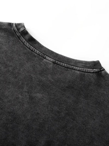 ESC BUTİK Yıkamalı Speed Oversize Vintage T-shirt