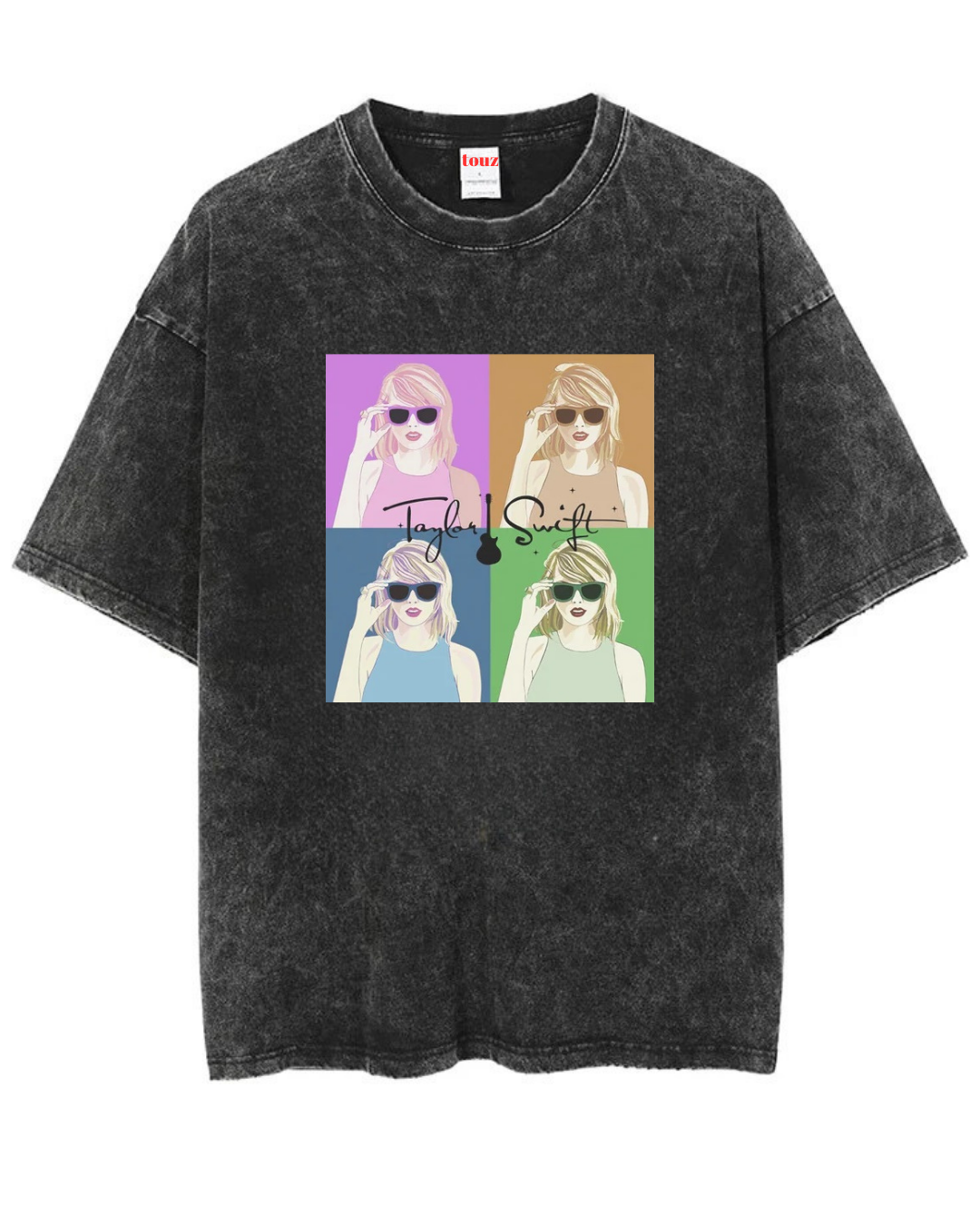 ESC BUTİK Yıkamalı Taylor Swift Oversize Vintage T-shirt