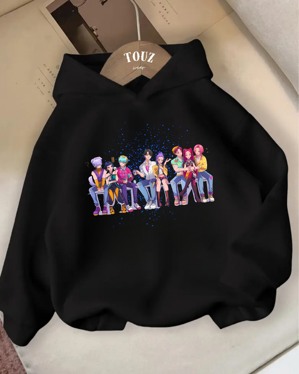 ESC BUTİK Young KPop Demon Hunters 3 iplik Kalın Sweet Hoodie