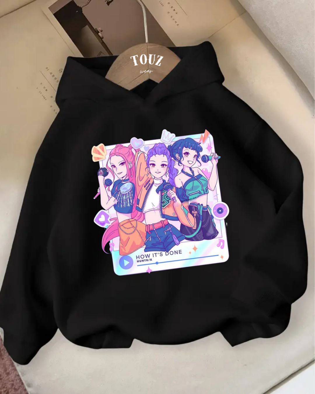 ESC BUTİK Young KPop Demon Hunters 3 iplik Kalın Sweet Hoodie