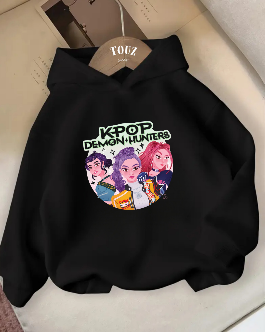 ESC BUTİK Young KPop Demon Hunters 3 iplik Kalın Sweet Hoodie
