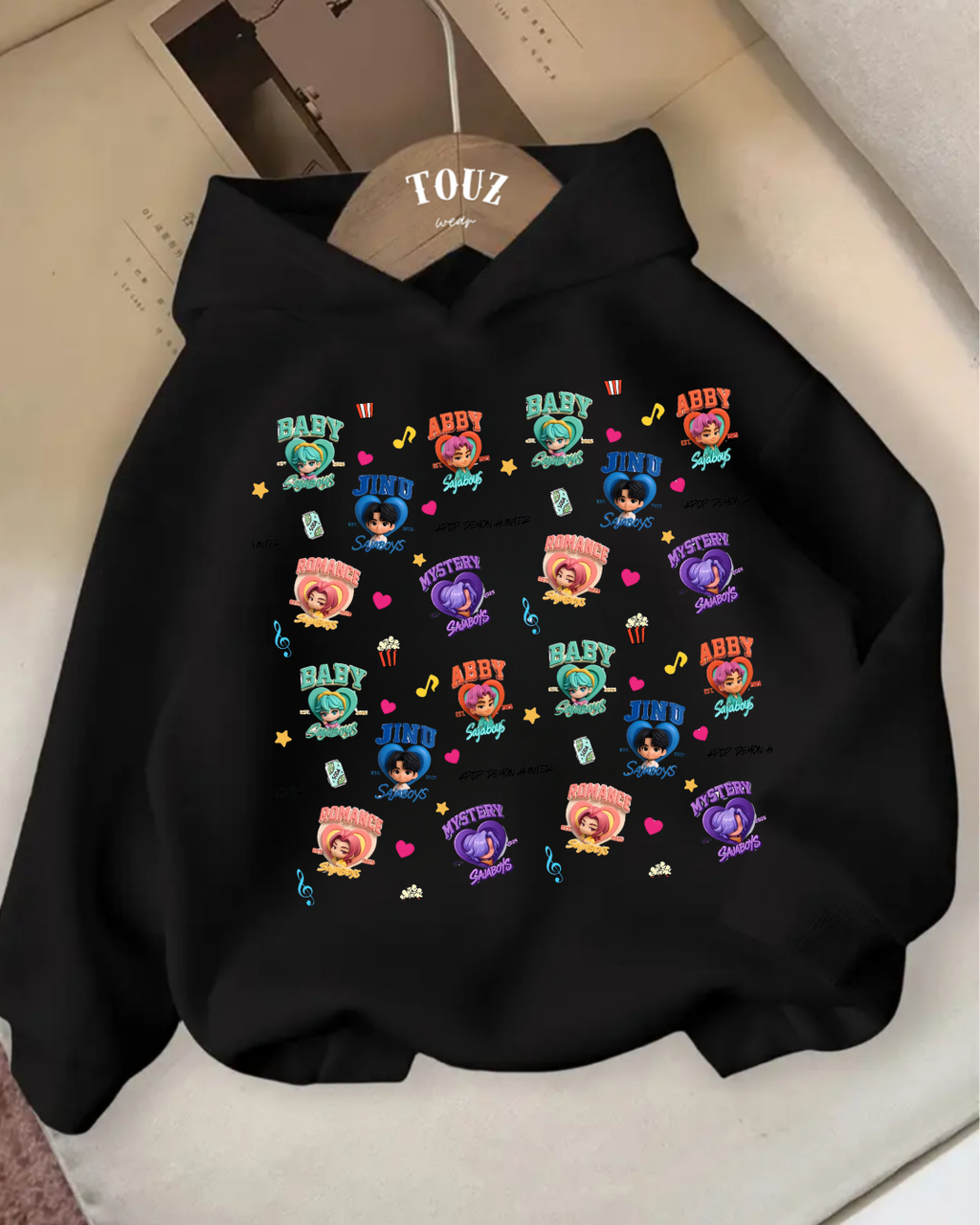 ESC BUTİK Young KPop Demon Hunters 3 iplik Kalın Sweet Hoodie