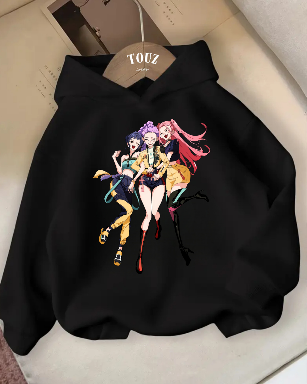ESC BUTİK Young KPop Demon Hunters 3 iplik Kalın Sweet Hoodie