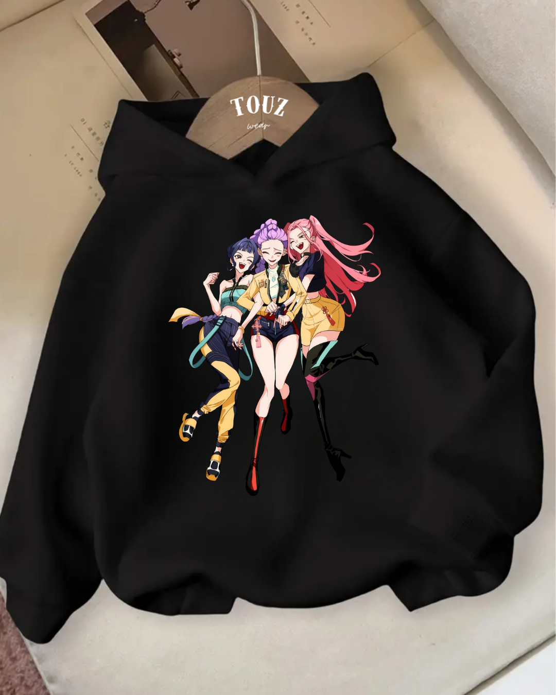 ESC BUTİK Young KPop Demon Hunters 3 iplik Kalın Sweet Hoodie