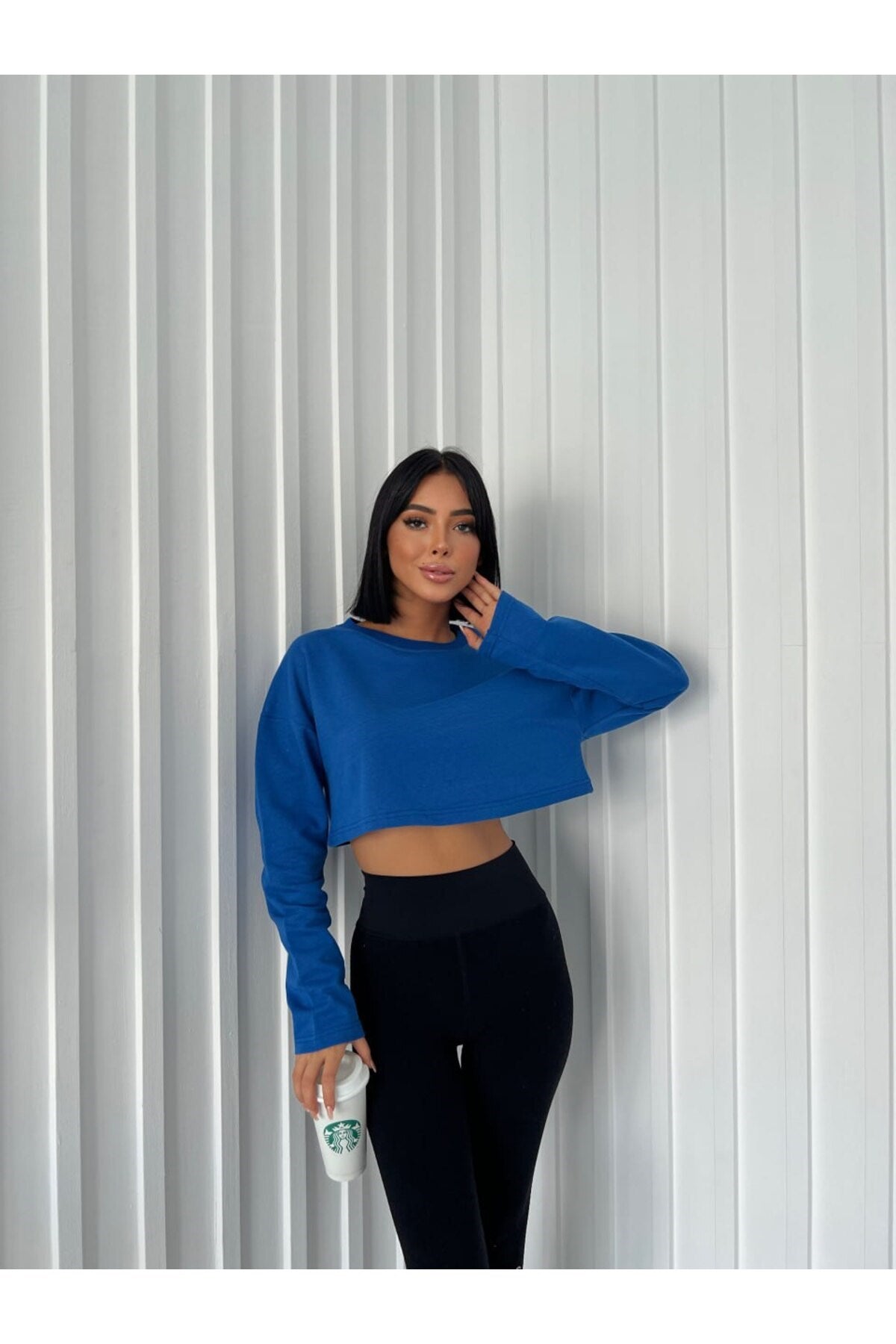 Hoodie Atelier Saks Crop Bisiklet Yaka Sweatshirt Outdoor Streetwear Y2K DailyFashion