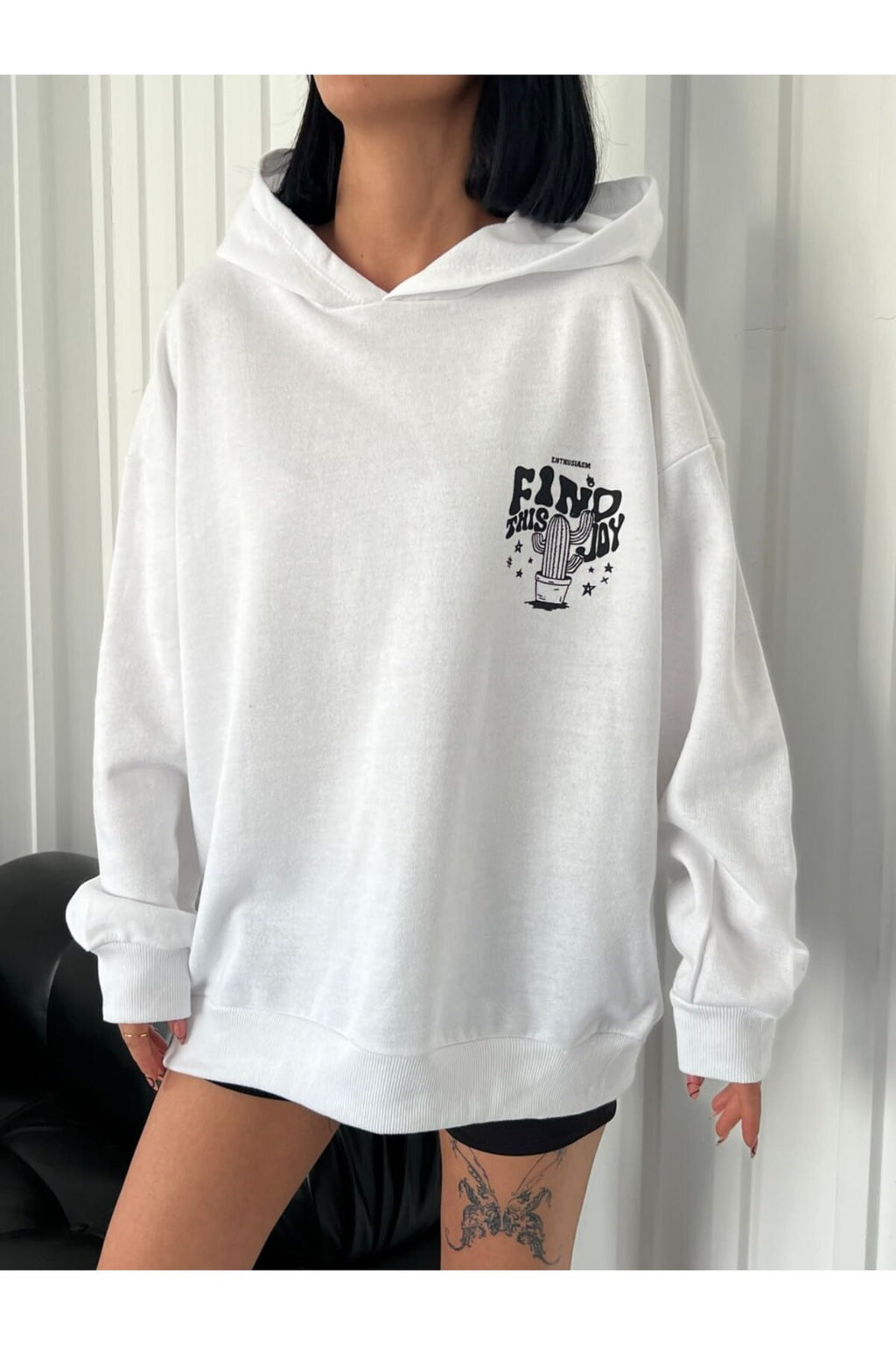 Find Joy Baskılı Oversize Model   Sweatshirt Daily