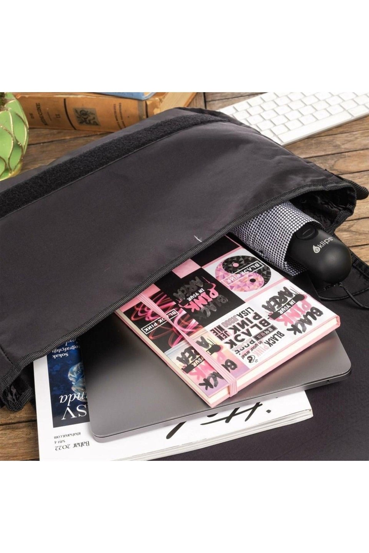 Düz Siyah Unisex Postacı Ve Laptop Çantası
