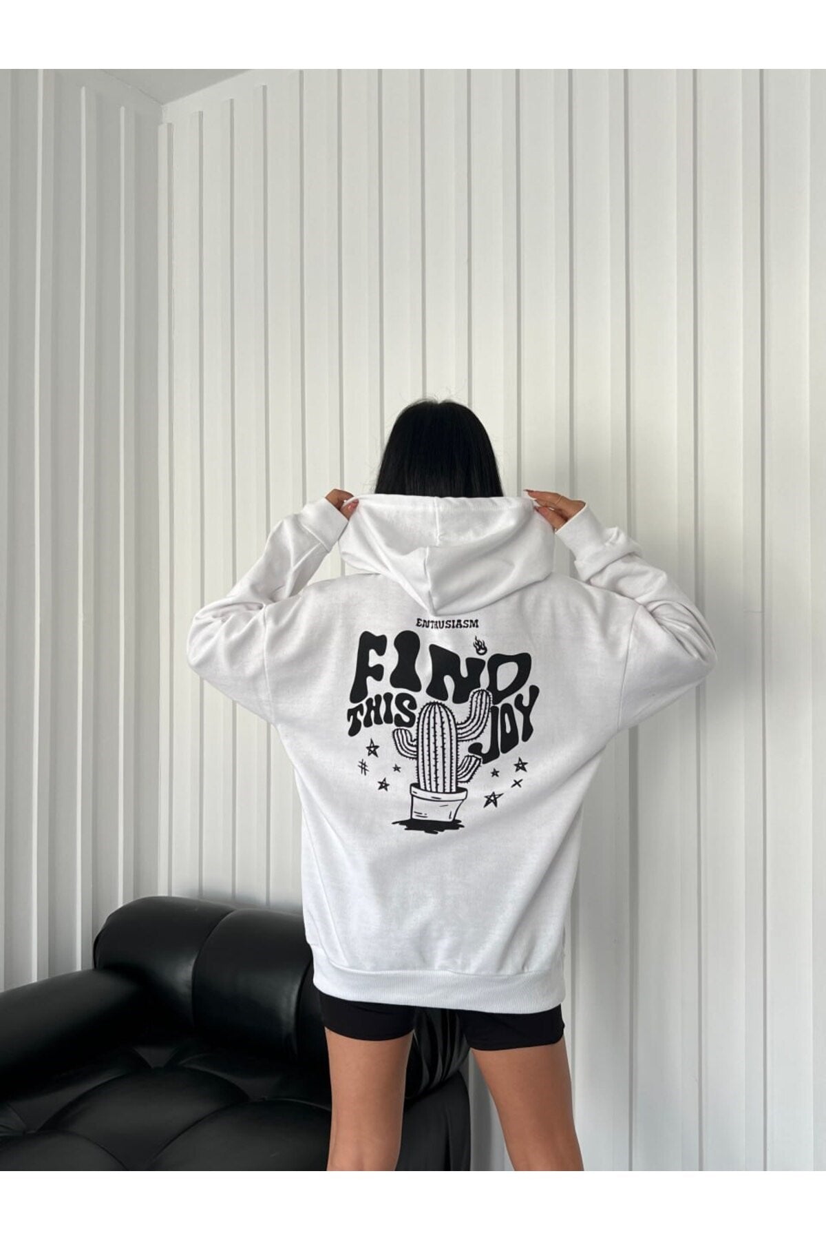 Find Joy Baskılı Oversize Model   Sweatshirt Daily