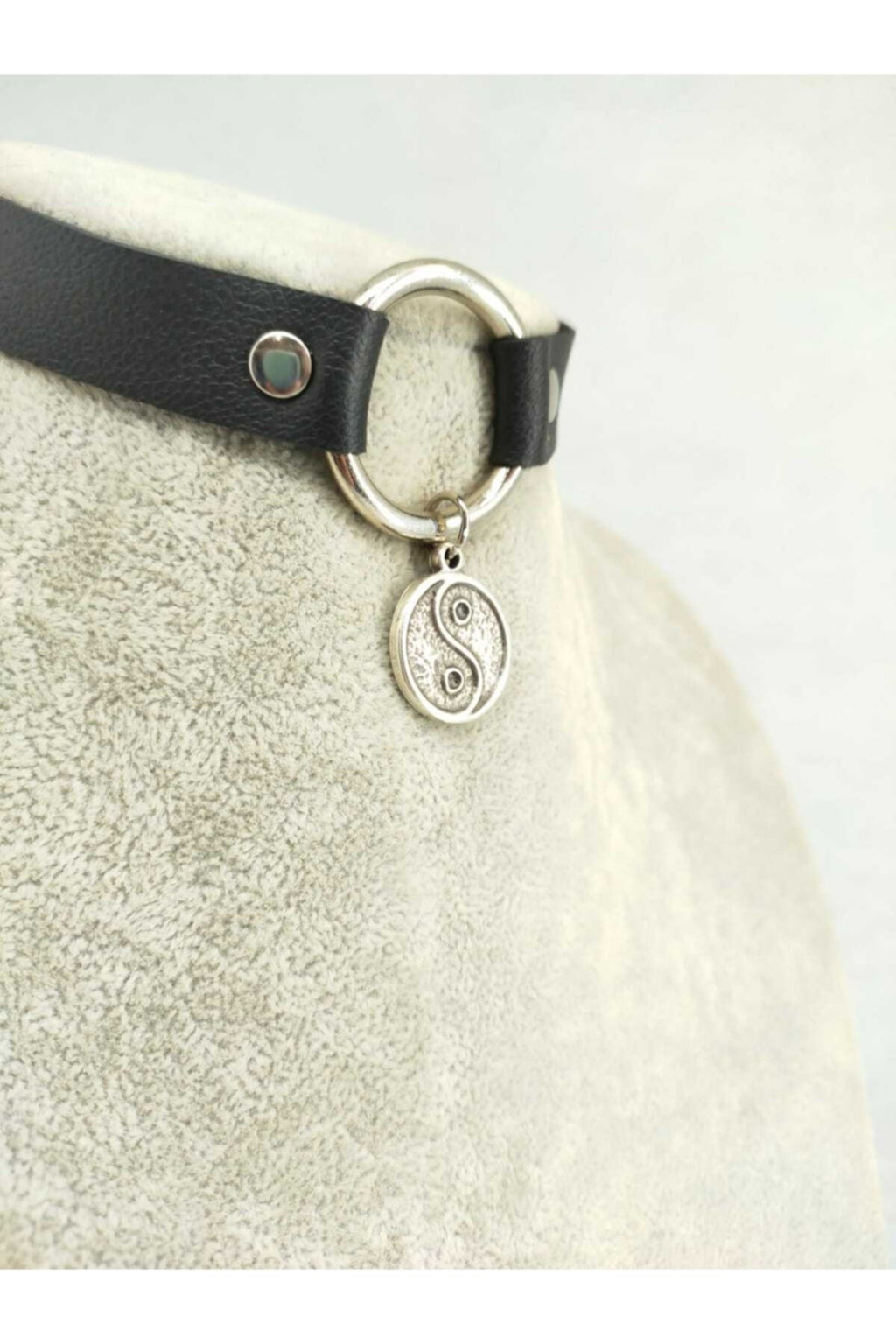 Kadın Ying Yang Suni Deri Choker