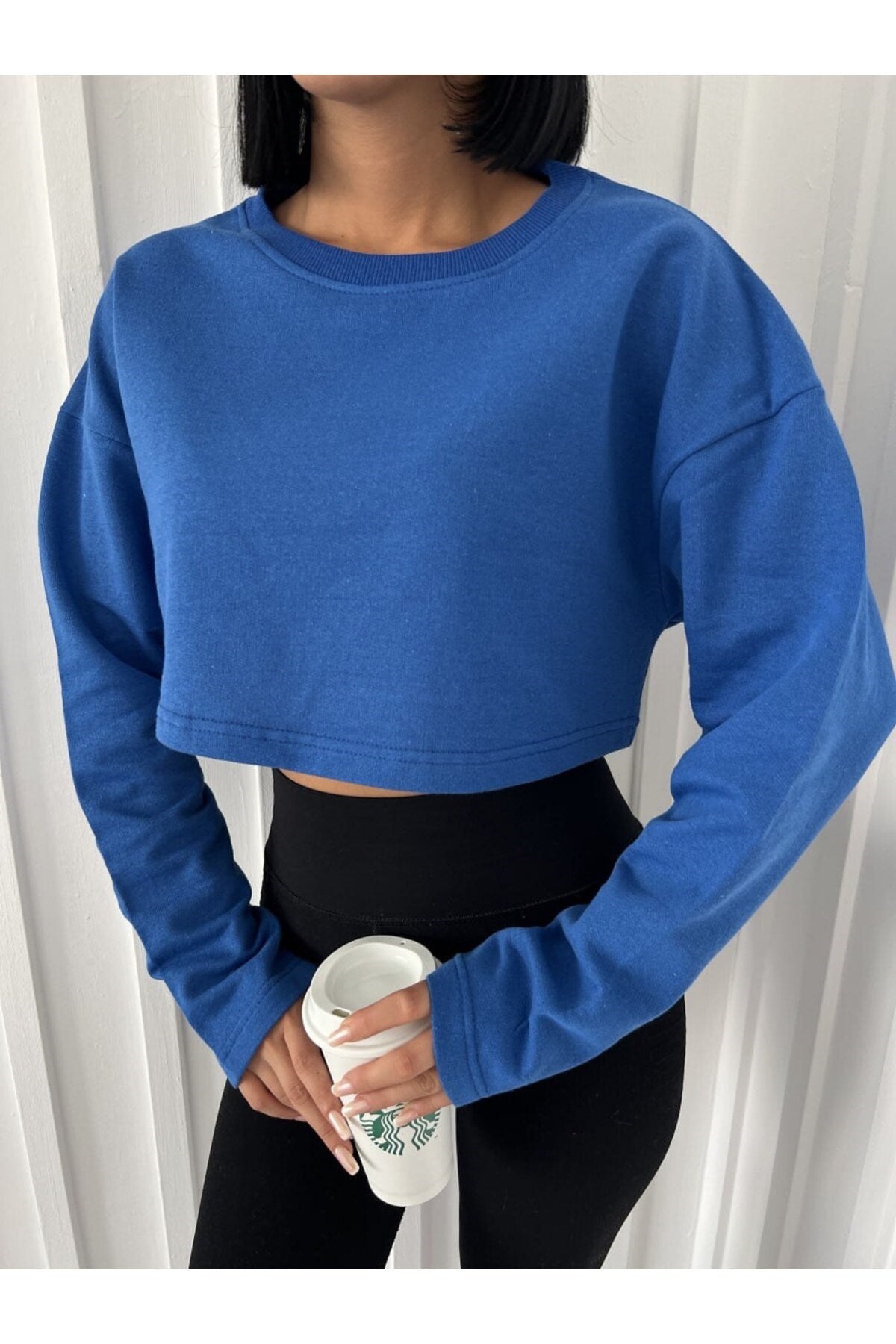 Hoodie Atelier Saks Crop Bisiklet Yaka Sweatshirt Outdoor Streetwear Y2K DailyFashion