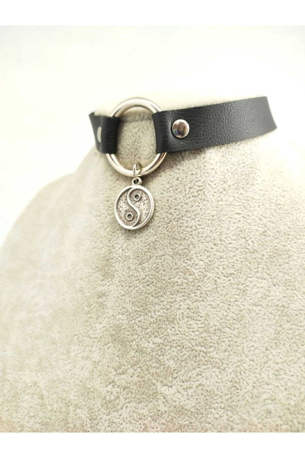 Kadın Ying Yang Suni Deri Choker